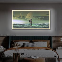 LED light painting, living room decoration painting, modern light luxury bedroom room hanging painting, sofa background wall painting, atmosphere light wall painting