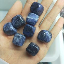 Decorative Figurines Natural Blue-veins Stone Polished Gemstone Cube Reiki Healing Crystals Tumbled Stones For Meditation