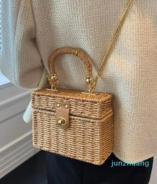 Evening Bags Handbags For Women 2023 Designer Luxury Straw Weaving Female Top 45 Shoulder Crossbody Women's Bag Summer Beach