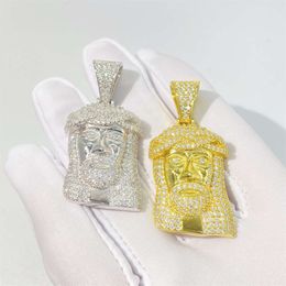 Wholesale Accessories Sterling Sier Rapper Personality Fine Necklace Moissanite Jesus Pendant