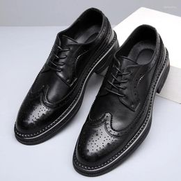 Dress Shoes Black Elegant Men Casual Business Brogues Leather Designer Formal Italian Luxury Men's Oxford
