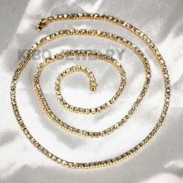 Kibo Jewelry Echtes 10-karätiges Massivgold Iced Out Vvs d Farbe Moissanite Diamond Tennis Chain Halskette