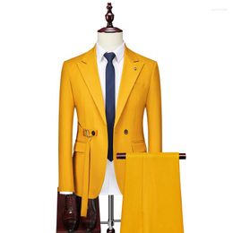 Men's Suits (Jacket Trousers) 2023 Blazers Pants Sets Fashion Groom Wedding Dress Tuxedo Men's Casual Business 2 Piece 6XL