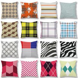Pillow Colourful Black White Geometry Case Decorative Cases Livingroom Sofa Couch Red Throw Cover