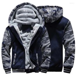 Hunting Jackets Men's Winter Jacket Camouflage Thicken Hooded Fleece Long Sleeve Down Man Casual Streetwear Clothing