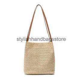 Shoulder Bags Women's 2023 trendy fasionable simple straw woven bucket bagstylishhandbagsstore