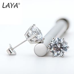 Stud LAYA S925 Sterling Silver Temperament Wedding 0.5ct 1ct Stud Earrings For Women Simple Boutique Fine Trendy Jewelry 230404