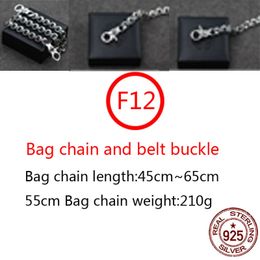 F12 S925 Sterling Silver Pants Chain Bag Chain Trendy Circle Cross Flower Keychain Versatile Personalised Punk Hip Hop Jewellery Style Gift for Lovers