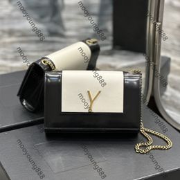 12A Mirror Quality Designers Small Bicolor Flap Bag 20cm Womens Gold Tone Bags Luxurys Leather Handbags White And Black Purse Crossbody Shoulder Chain Bag With Box