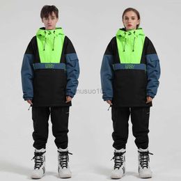 Other Sporting Goods Ski Suit Men Women Hip-hop Candy Colour Windproof Waterproof Colour Matching Snow Ski Snowboarding Jacket Pants Suit Set HKD231106