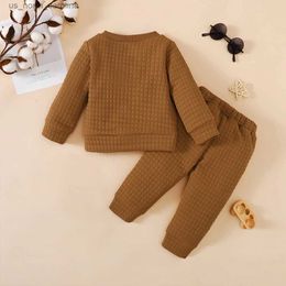 Clothing Sets LAPA 6M-3Y Baby Clothes Set Baby Boys Solid Colour Long Sleeve Casual Sweatshirt+Pants 2pcs Fall New Toddler Boys Sports Outfit