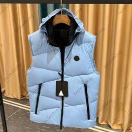 Winter cold Puffer vest Designer gilet Jacket Luxury Mens Hooded Jacket Thickened Thermal Parka Casual Fashion Outdoor Windproof Jackets Men's clothing sizes 1-5