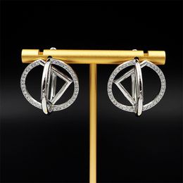 Golden Charm Earrings Fashion Silver Letters Earring Designers Brands Vintage Sparkling Diamond Ear Studs Womens Casual Luxurys Jewelry