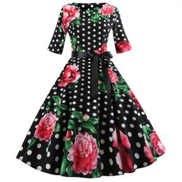 Party Dresses Floral Print Vintage Evening Dress Women Long Sleeve Elegant Suits With Skirt Autumn Winter Female Casual Tunic Plus Size