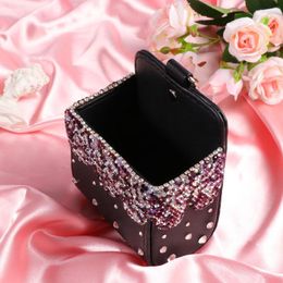 Car Organiser 1 Pc Pocket Rhinestone Decor Practical Leather Container Phone Bag Outlet Pendant For