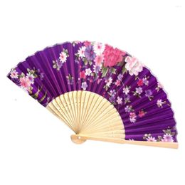 Decorative Figurines Silk Fan Chinese Japanese Style Folding Home Decoration Vintage Art Craft Gift Party Dance Print Flower Pattern Hand