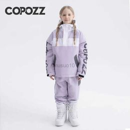 Other Sporting Goods COPOZZ Children's Hodded Ski Jacket Pants Trousers Warm Waterproof Boys Girls Outdoor Snowboarding Winter Ski Suit Set Kids HKD231106