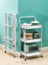 Kitchen Storage Bedside Rack Dormitory Trolley Three-story Bedroom Baby Supplies Removable Snack Bold And