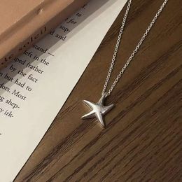 Tiffanylris ecklace Everyday Versatile T Family Starfish S925 Sterling Silver Designer Necklace for Women with Five Point Star Minimal Necklace Chain Gift tiff