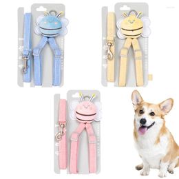 Dog Collars Adjustable Pet Chest Back Traction Rope Set Soft Cute Out Walking Vest-type Harness For Product