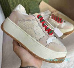 Screener Sneaker Vintage Canvas Shoes Mens Platform Sneakers Thick Bottom Stripe Chunky Laces With Box