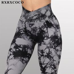 Yoga Outfits RXRXCOCO Solid Women Leggings Pants Irregular High Waist Casual Fitness Pant Female Slim Push Up Workout Sport Gym 230406