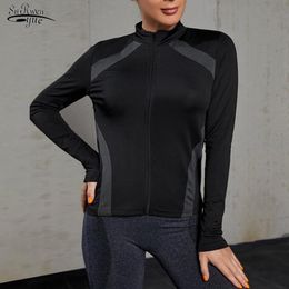 Women's Jackets Contrast Colour Long Sleeve Casual Cardigan European And American Sports Running Women Top Quick Drying Yoga Fitness Jacket 1