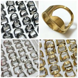 24pcs Men's beer Finger OPENER stainless steel rings wholesale Fashion Jewellery lots