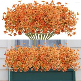 Decorative Flowers Eucalyptus Leaves Decor Realistic Uv Resistant Artificial Fall Non-fading For Home Garden 8