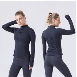 LU-088 2023 Yoga Jacket Womens LL Define Workout Sport Coat Fitness Jacket Sports Quick Dry Activewear Top Solid Zip Up Sweatshirt Sportwear Hot Sell 22