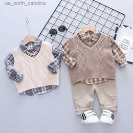 Clothing Sets Spring Children Fashion Clothes Baby Boy Girl Sweater Vest Shirt Pants Kids Infant Clothing Toddler Tracksuit YEARS