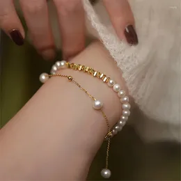 Link Bracelets Fashion Pearl Bracelet Sparkling Exquisite Simple Women Cute Luxury Jewellery Accessories Wedding Party Gift Sl514