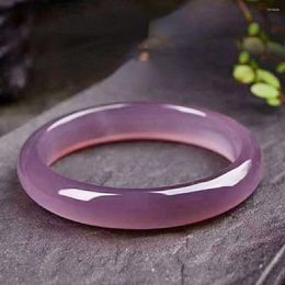 Bangle Emperor Purple Chalcedony Bracelet Round Jade Female Natural Agate