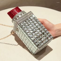 Evening Bags Rhinone Purse Luxury Designer Handbag Personalised Clutch Bag Female Diamond Lipstick Party Prom Wallet Wedding Pouch