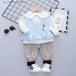 Clothing Sets Spring Autumn Children Fashion Clothes Baby Girls Vest Shirt Pants 3Pcs/sets Kids Infant Clothing Toddler Tracksuit YEARS R231106