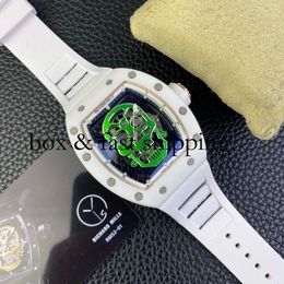 Ys Jb RM052-01 SUPERCLONE Active Tourbillon Watches Wristwatch Skull Designer Rm52 Diamond Hollowed Automatic Mechanica Ceramic781 Montres de luxe