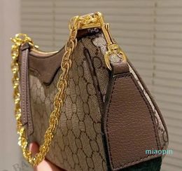 Designer-Gold Chain Top Handle Small Handbag Womens Design Cross-Body Bags Lady Brown Underarm Bag Mini Shoulder Bag Pouch Cute