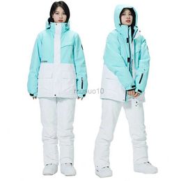 Other Sporting Goods -30 Colors Matching Man Woman Snow Wear 10k Waterproof Ski Suit Set Snowboard Clothing Outdoor Costumes Winter Jackets + Pants HKD231106