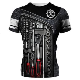 Men's T-Shirts Mechanic Shirt Customised Men's T-shirt Mechanical Mens Clothes Tees 3D Print Short Sleeve Tops Summer Male Oversized Streetwear 230406