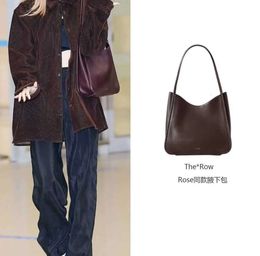 New ROSE Park Choi ying Same Style The * Row Underarm Bag Symmetric Tote Genuine Leather One Shoulder Commuter Wewtwq