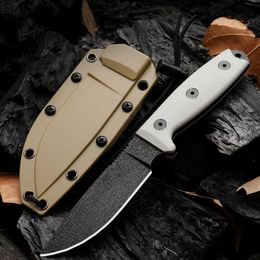 Factory Price H2371 Survival Straight Knife 1095 High Carbon Steel Drop Point Blade Full Tang G10 Handle Outdoor Camping Hunting Fixed Blade Knives with Kydex