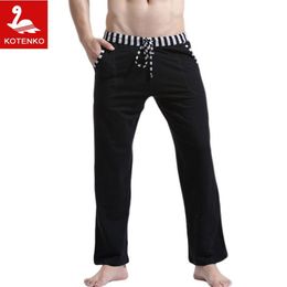 Whole-Men Sleep Lounge Loose pants Cotton mens Solid bottoms Breathable Men pants casual Man Pyjamas Pants Trousers Home Wear 169q