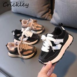 Sneakers Spring Autumn Child's Kids Sport Shoes Patchwork PU Running Shoes For Toddlers Boys Girls Non Slip Hook Loop Children SneakersL231106