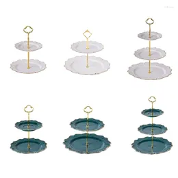 Plates Ceramic Cake Stand 2/3 Tiers Cupcake Dessert Tower Pastry Porcelain Stands Dropship