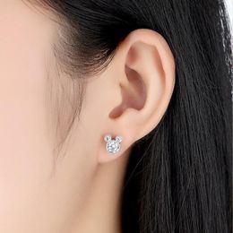 Stud Earrings 2023 Korean Simple Geometry Elegant Temperament Cute Little Mouse Female Minimalist Jewelry 925 Silver