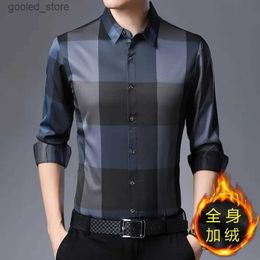 Men's Casual Shirts 2023 New Spring Autumn Fashion Plaid Turn-down Collar Long Sleeve Shirts Men's Clothing Fashionable Buttons Blouse Men Casual Q231106