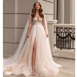 Кружевные свадебные платья с высоким воротом и аппликацией без рукавов, трапециевидное свадебное платье, великолепное платье невесты, халат принцессы De 328 328