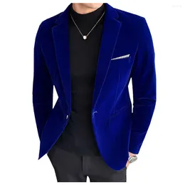 Men's Suits Tailored Royal Blue Black Men Jacket Costume Homme Dinner Party Wear Coat Wedding Dress Blazer Only 1 Male Custom Velvet