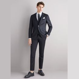 Men's Suits Blazers Customized Black Set Men's Groove Tuxedo Slim Fit Men's' Suit 3-piece jacket pants wedding dress ball formal set Terno 230406