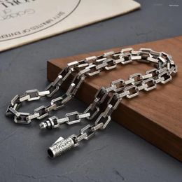 Chains Heavy Industry Solid Personalized Grass Pattern Necklace Retro Simple And Dominant Hip Hop